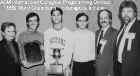 Harvard's 1993 ICPC world champion team, including Tony Hsieh